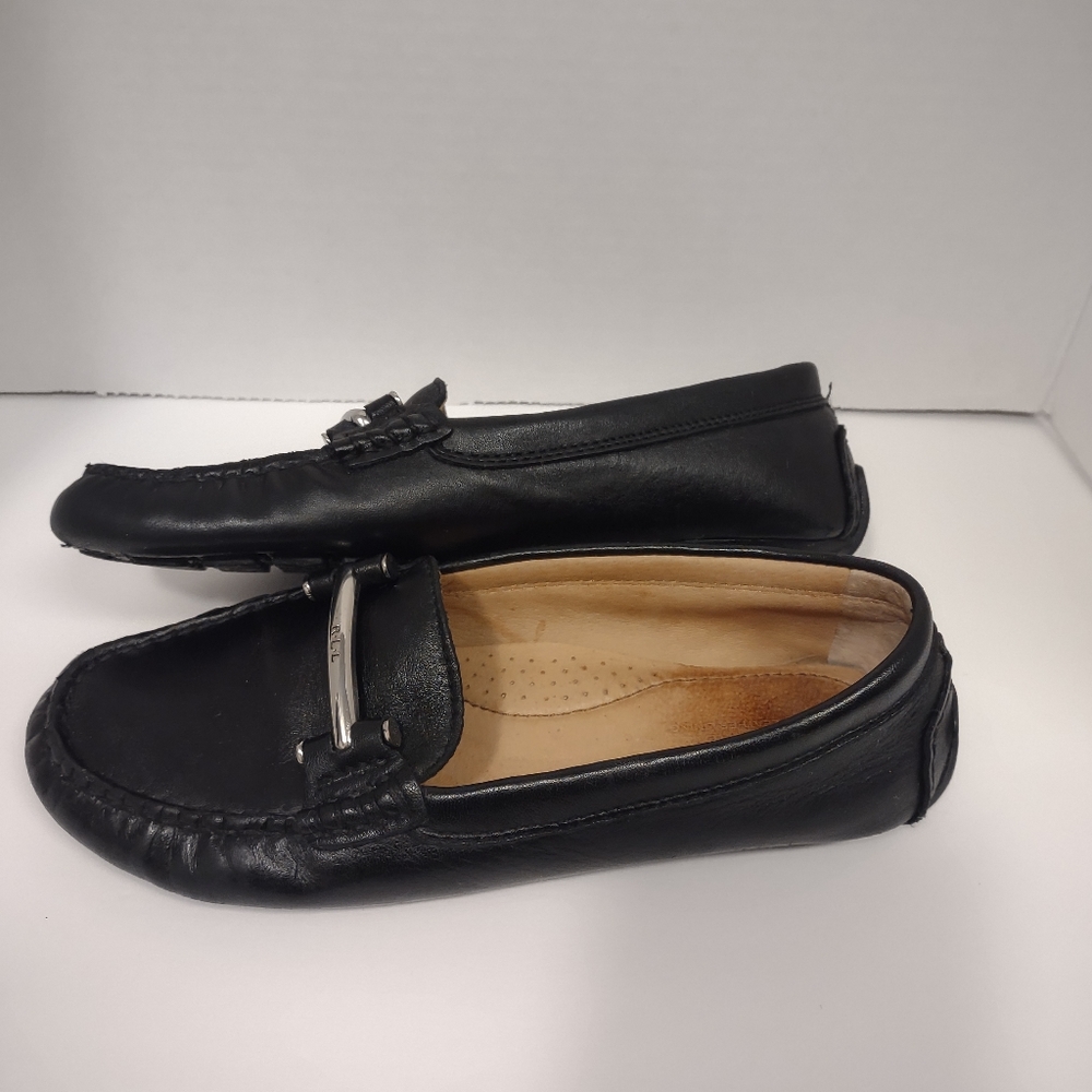 Ralph Lauren leather Driving Loafers black 6.5B - Picture 2 of 8